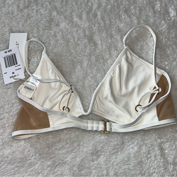 L*Space Macey Ribbed Mesh Swim Top Medium NEW - Picture 4 of 4